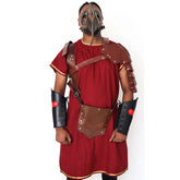 Armure en cuir avec épaule d'épaule et masque en cuir LFBA08